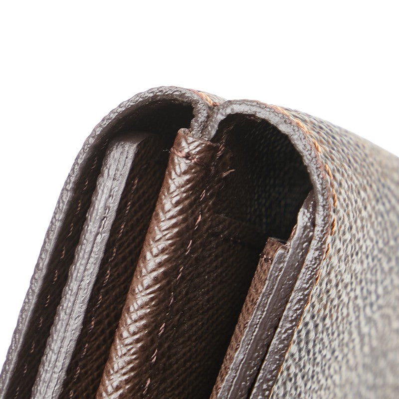 ルイ ヴィトン ダミエ ポルトフォイユ エリーズ 二つ折り財布 N61654 ブラウン PVC レザー レディース LOUIS VUITTON 【中古】