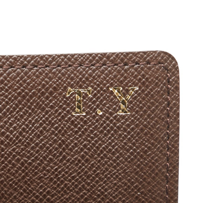 ルイ ヴィトン ダミエ ポルトフォイユ エリーズ 二つ折り財布 N61654 ブラウン PVC レザー レディース LOUIS VUITTON 【中古】