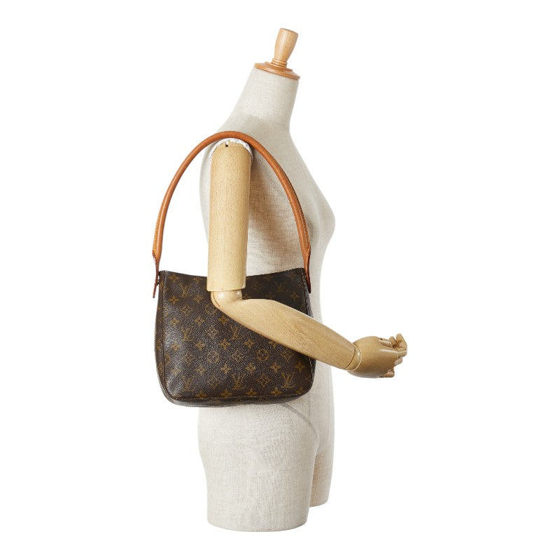 ルイ ヴィトン モノグラム ルーピングMM ワンショルダーバッグ ハンドバッグ M51146 ブラウン PVC レザー レディース LOUIS VUITTON 【中古】