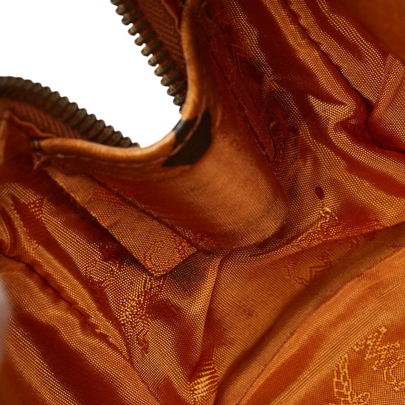 エム シー エム ヴィセトス ロゴグラム ハンドバッグ ミニボストンバッグ ブラウン PVC レザー レディース MCM 【中古】