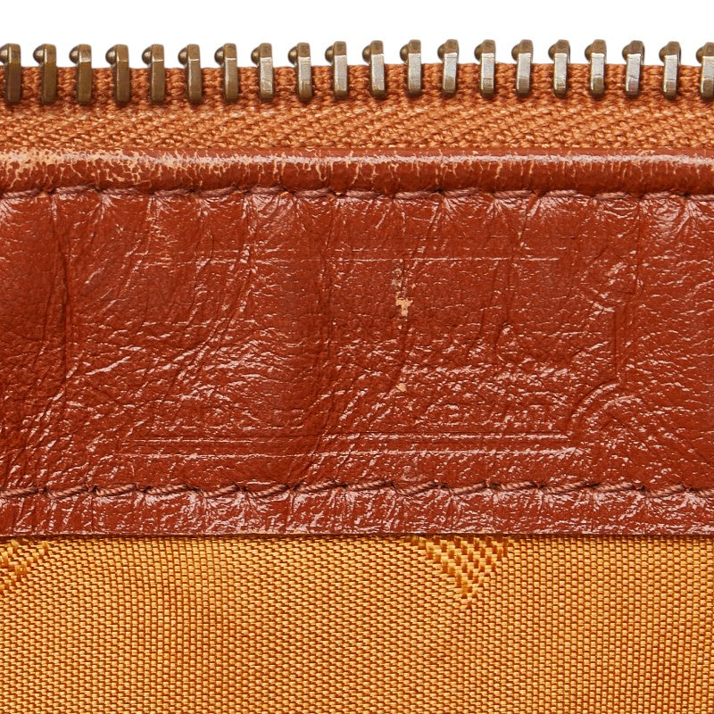 エム シー エム ヴィセトス ロゴグラム ハンドバッグ ミニボストンバッグ ブラウン PVC レザー レディース MCM 【中古】