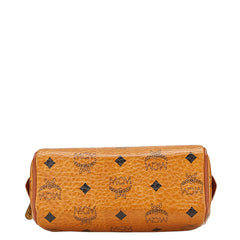 エム シー エム ヴィセトス ロゴグラム ハンドバッグ ミニボストンバッグ ブラウン PVC レザー レディース MCM 【中古】