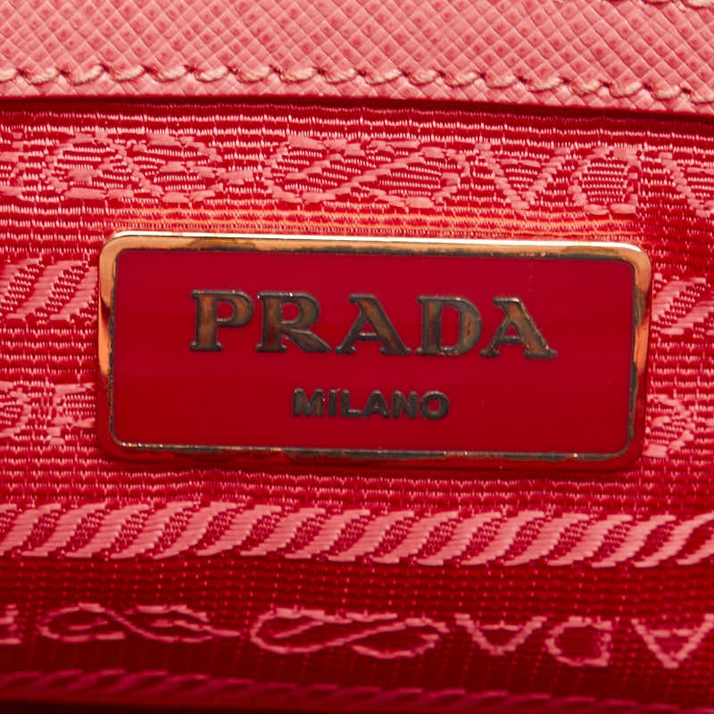 プラダ ガレリア サフィアーノ ハンドバッグ ショルダーストラップ 2WAY BN1801 ピンク レザー レディース PRADA 【中古】