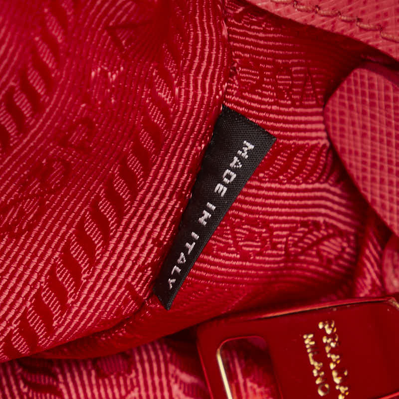 プラダ ガレリア サフィアーノ ハンドバッグ ショルダーストラップ 2WAY BN1801 ピンク レザー レディース PRADA 【中古】