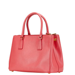 プラダ ガレリア サフィアーノ ハンドバッグ ショルダーストラップ 2WAY BN1801 ピンク レザー レディース PRADA 【中古】