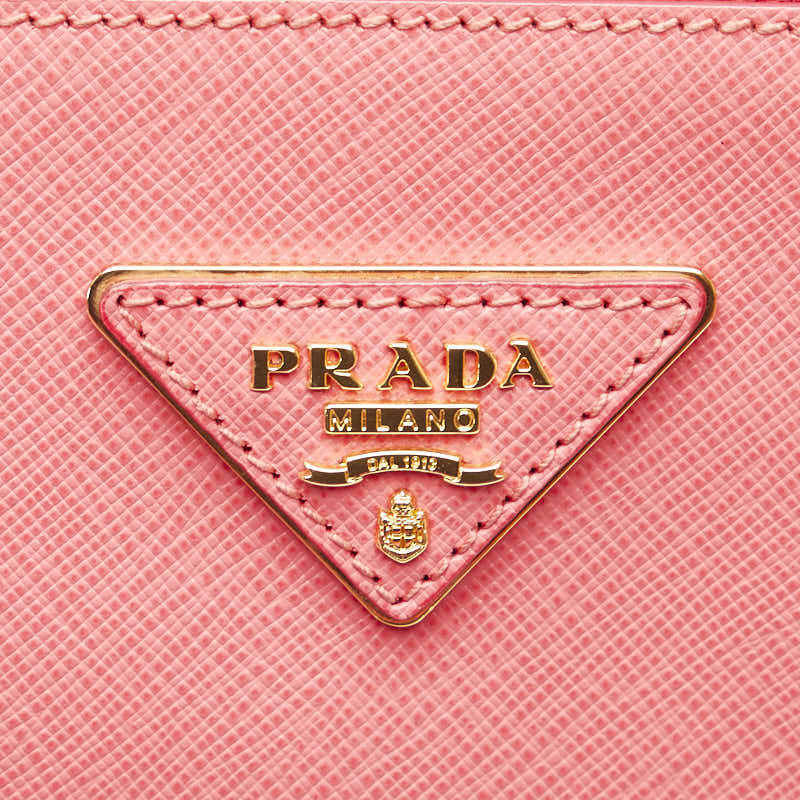 プラダ ガレリア サフィアーノ ハンドバッグ ショルダーストラップ 2WAY BN1801 ピンク レザー レディース PRADA 【中古】
