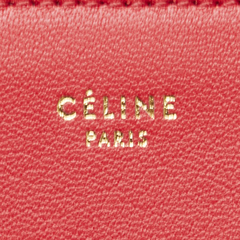 セリーヌ バイカラー クラッチバッグ レッド ブラック レザー レディース CELINE 【中古】