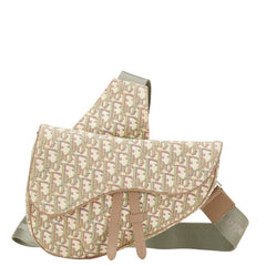 ディオール オブリーク サドルバッグ ボディバッグ ショルダーバッグ ベージュ マルチカラー キャンバス レザー レディース Dior 【中古】