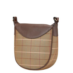 バーバリー チェック ショルダーバッグ カーキ ブラウン キャンバス レザー レディース BURBERRY 【中古】