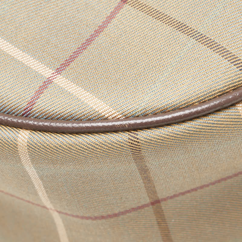 バーバリー チェック ショルダーバッグ カーキ ブラウン キャンバス レザー レディース BURBERRY 【中古】