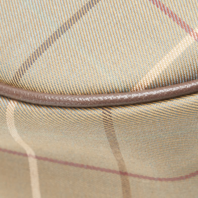 バーバリー チェック ショルダーバッグ カーキ ブラウン キャンバス レザー レディース BURBERRY 【中古】