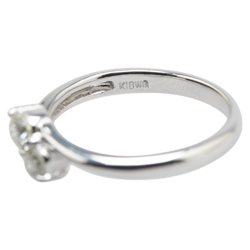 K18WG ホワイトゴールド ダイヤ0.30ct 2P リング 指輪 レディース 10.5号 【中古】