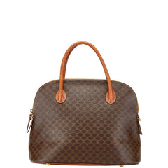 セリーヌ マカダム ハンドバッグ ブラウン PVC レザー レディース CELINE 【中古】