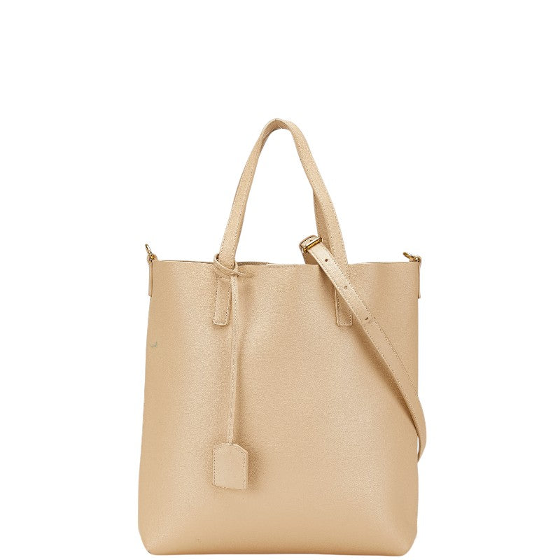 サンローラン トイショッピング ハンドバッグ ショルダーバッグ 2WAY ベージュ レザー レディース SAINT LAURENT 【中古】