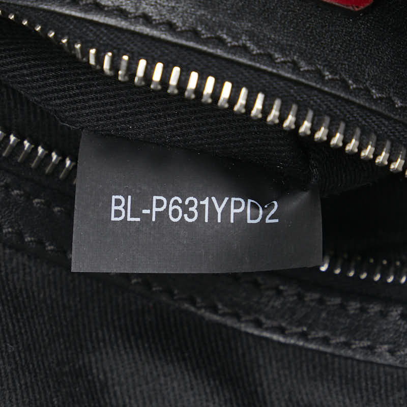 ヴァレンティノ スタッズ 斜め掛け ショルダーバッグ ブラック キャンバス レザー レディース VALENTINO 【中古】