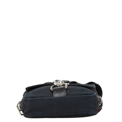 ヴァレンティノ スタッズ 斜め掛け ショルダーバッグ ブラック キャンバス レザー レディース VALENTINO 【中古】
