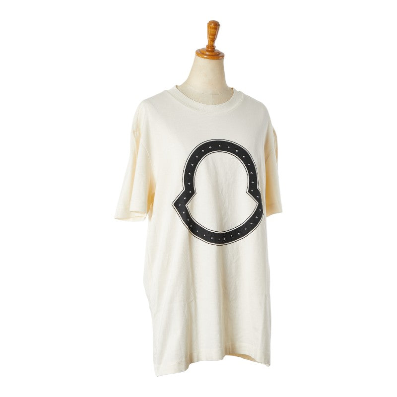 モンクレール 22SS STUDS LOGO TEE Tシャツ サイズ：M H10918C00015 8390T アイボリー ベージュ コットン メンズ MONCLER 【中古】