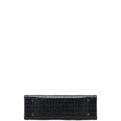 サマンサベガ クロコ型押し トートバッグ ショルダーバッグ 2WAY ブラック 合成皮革 メンズ Samantha Vega 【中古】