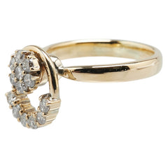 K18YG イエローゴールド ダイヤ0.55ct フラワー 花 モチーフ リング 指輪 レディース 11号 【中古】