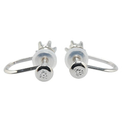 Pt900 プラチナ ダイヤ ネジ式 イヤリング レディース 【中古】