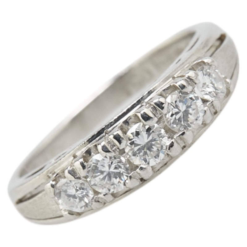 Pt900 プラチナ ダイヤ0.54ct 一文字 リング 指輪 レディース 11号 【中古】