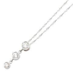 K18WG ホワイトゴールド ダイヤ0.20ct ネックレス レディース 【中古】