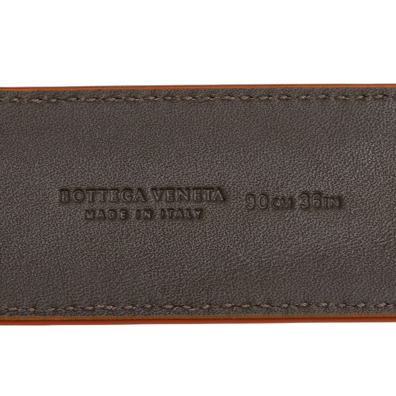 ボッテガヴェネタ イントレチャート ベルト オレンジ シルバー レザー レディース BOTTEGAVENETA 【中古】