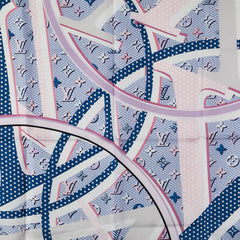 ルイ ヴィトン カレ ポップLV スカーフ M73876 パープル ブルー マルチカラー シルク レディース LOUIS VUITTON 【中古】