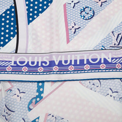 ルイ ヴィトン カレ ポップLV スカーフ M73876 パープル ブルー マルチカラー シルク レディース LOUIS VUITTON 【中古】