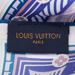 ルイ ヴィトン カレ ポップLV スカーフ M73876 パープル ブルー マルチカラー シルク レディース LOUIS VUITTON 【中古】