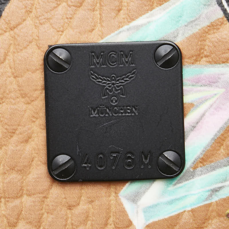 エム シー エム ラブレス コラボ ヴィセトス リュック バックパック ブラウン マルチカラー PVC レザー レディース MCM 【中古】