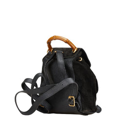 グッチ バンブー リュック バックパック 003 2058 0030 ブラック レザー スエード レディース GUCCI 【中古】