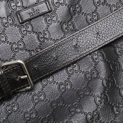 グッチ グッチシマ 斜め掛け ショルダーバッグ 201446 ブラック PVC レザー メンズ GUCCI 【中古】