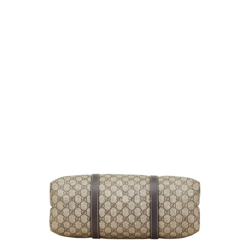 グッチ GGスプリーム トートバッグ 223668 ベージュ ブラウン PVC レザー レディース GUCCI 【中古】