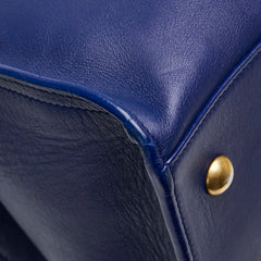 サンローラン YSLロゴ プチカバス ハンドバッグ ショルダーバッグ 2WAY 311210 ブルー レザー レディース SAINT LAURENT 【中古】