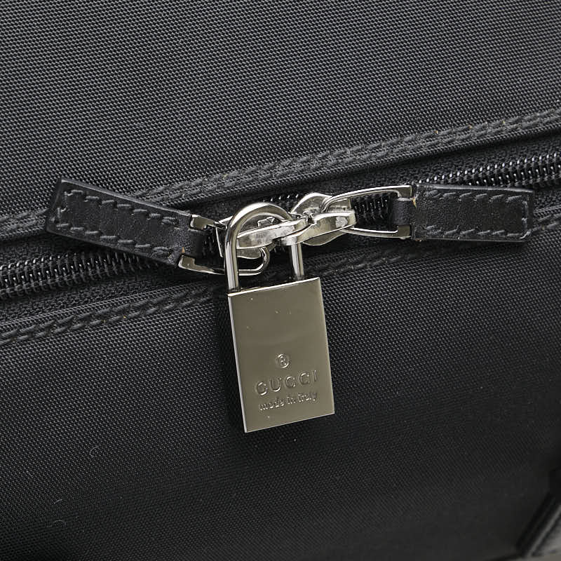 グッチ ボストンバッグ ショルダーバッグ 2WAY 114674 ブラック キャンバス レザー レディース GUCCI 【中古】