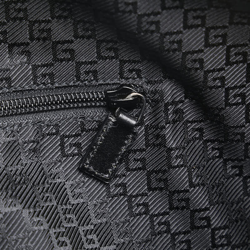 グッチ ボストンバッグ ショルダーバッグ 2WAY 114674 ブラック キャンバス レザー レディース GUCCI 【中古】