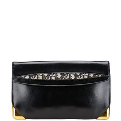 ディオール トロッター クラッチバッグ ブラック レザー レディース Dior 【中古】