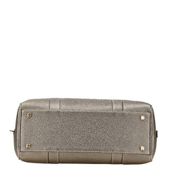 ロエベ アナグラム アマソナ36 ハンドバッグ グレー シルバー レザー レディース LOEWE 【中古】