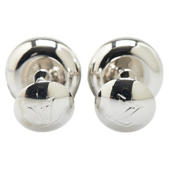 ルイ ヴィトン ブトン ドゥ マンシェット モノグラム カフス M61971 シルバー メタル メンズ LOUIS VUITTON 【中古】