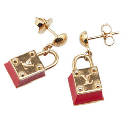 ルイ ヴィトン ブークルドレイユ ロックンロール ピアス M66066 ゴールド レッド メッキ レディース LOUIS VUITTON 【中古】