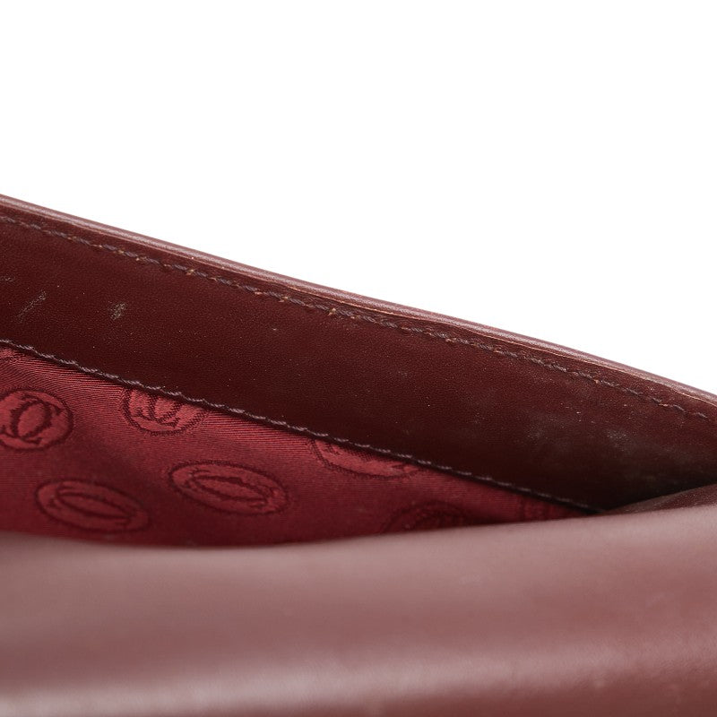 カルティエ マストライン ショルダーバッグ ワインレッド ボルドー レザー レディース CARTIER 【中古】