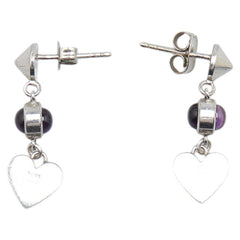 グッチ ハート モチーフ ピアス シルバー パープル SV925 シルバー アメジスト レディース GUCCI 【中古】