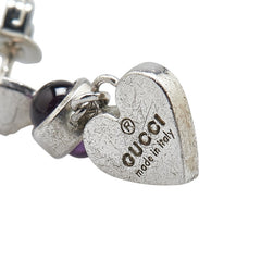 グッチ ハート モチーフ ピアス シルバー パープル SV925 シルバー アメジスト レディース GUCCI 【中古】