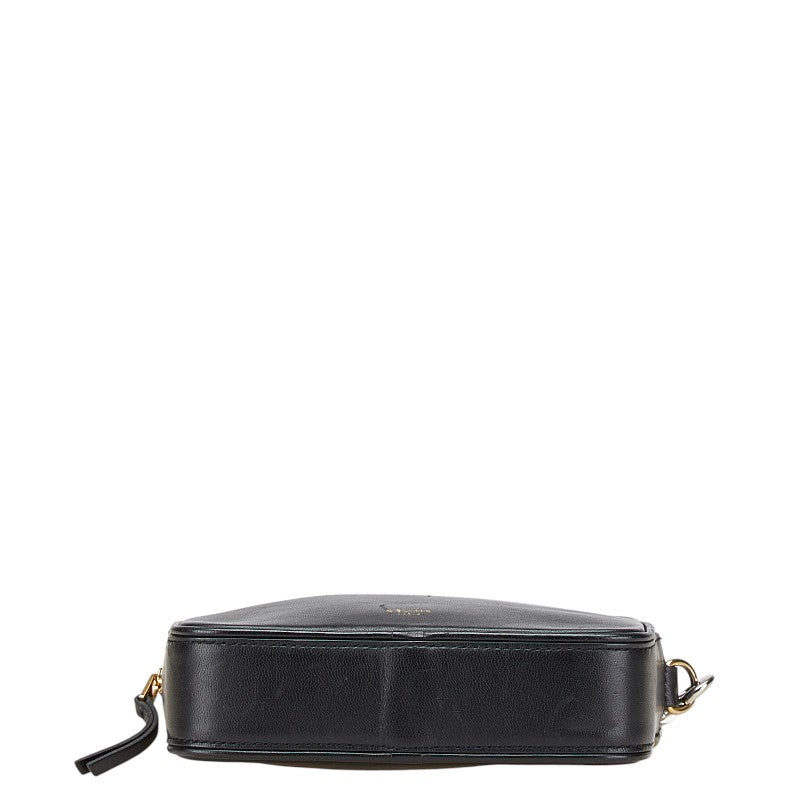 セリーヌ スクエア ポーチ ブラック ベージュ レザー レディース CELINE 【中古】