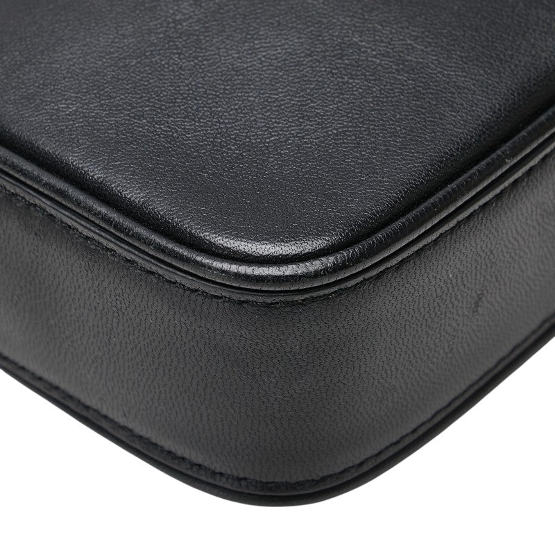 セリーヌ スクエア ポーチ ブラック ベージュ レザー レディース CELINE 【中古】
