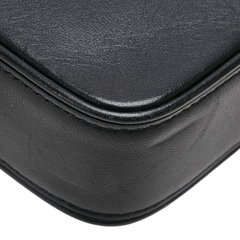 セリーヌ スクエア ポーチ ブラック ベージュ レザー レディース CELINE 【中古】