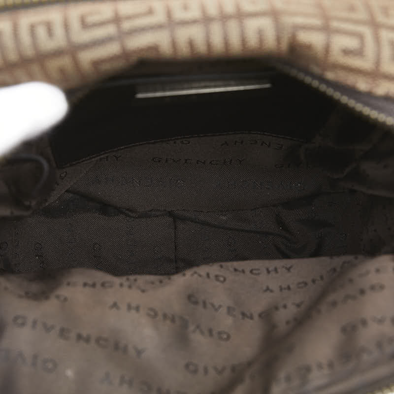 ジバンシー 総柄 斜め掛け ショルダーバッグ ブラウン カーキ キャンバス レザー レディース Givenchy 【中古】