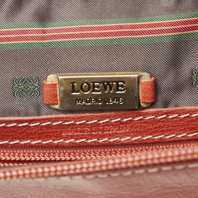 ロエベ バラスケス ハンドバッグ バニティバッグ ブラウン レザー レディース LOEWE 【中古】