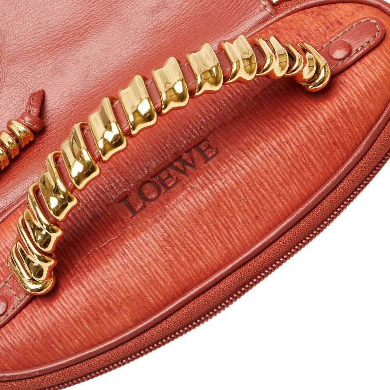 ロエベ バラスケス ハンドバッグ バニティバッグ ブラウン レザー レディース LOEWE 【中古】